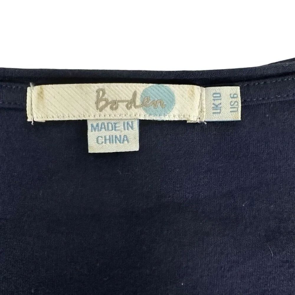 Boden Dark Blue size 6 Long Sleeve Tee with Silk Bow - Picture 3 of 6